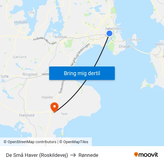 De Små Haver (Roskildevej) to Rønnede map