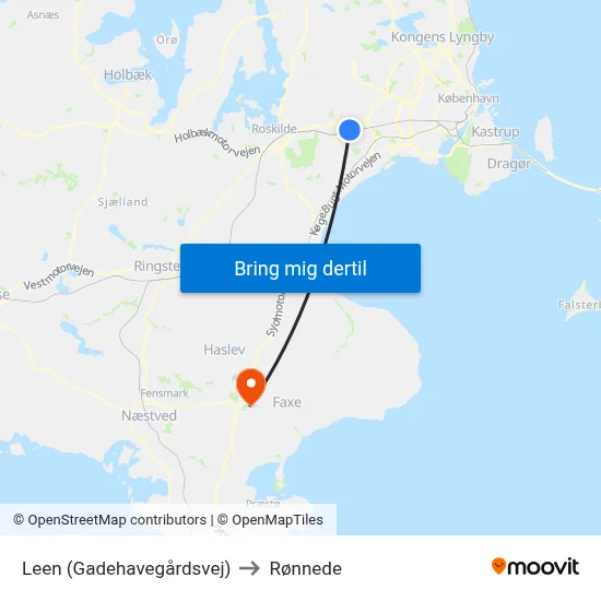 Leen (Gadehavegårdsvej) to Rønnede map