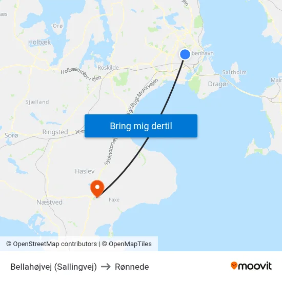 Bellahøjvej (Sallingvej) to Rønnede map