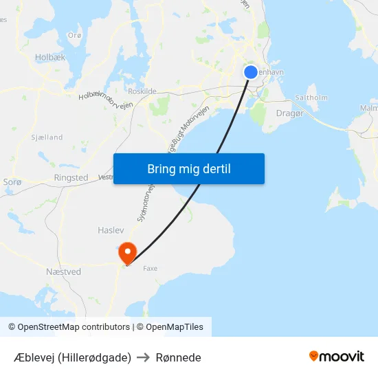 Æblevej (Hillerødgade) to Rønnede map