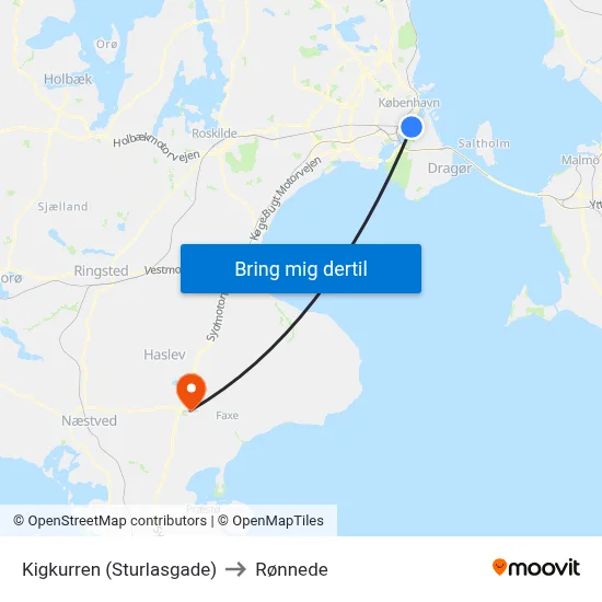 Kigkurren (Sturlasgade) to Rønnede map