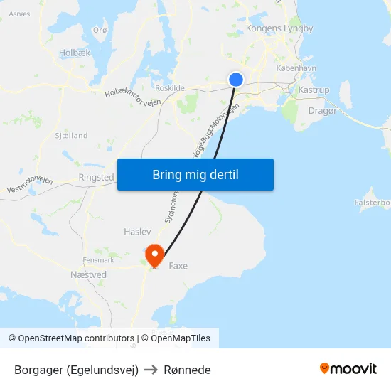 Borgager (Egelundsvej) to Rønnede map