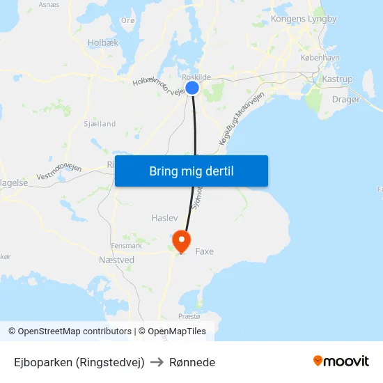 Ejboparken (Ringstedvej) to Rønnede map