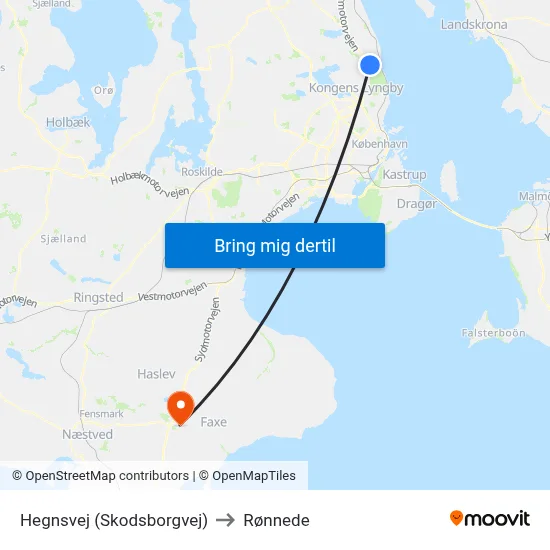 Hegnsvej (Skodsborgvej) to Rønnede map