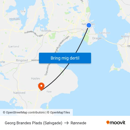 Georg Brandes Plads (Sølvgade) to Rønnede map