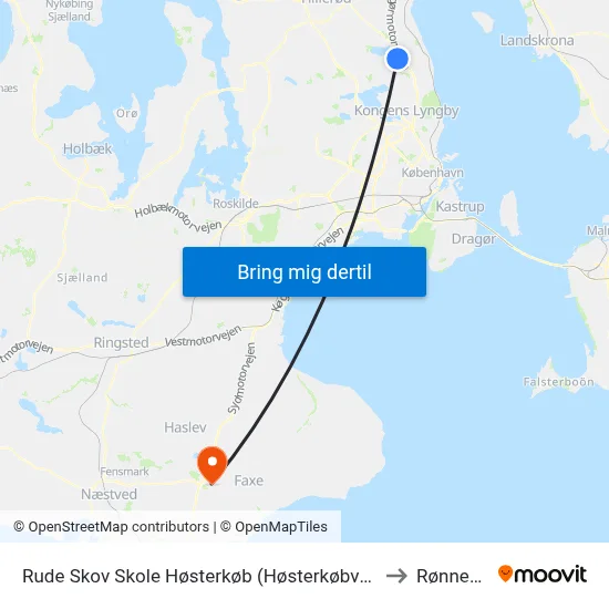 Rude Skov Skole Høsterkøb (Høsterkøbvej) to Rønnede map