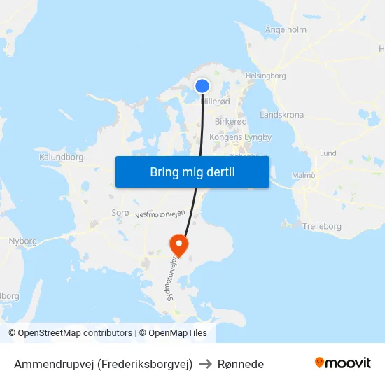 Ammendrupvej (Frederiksborgvej) to Rønnede map