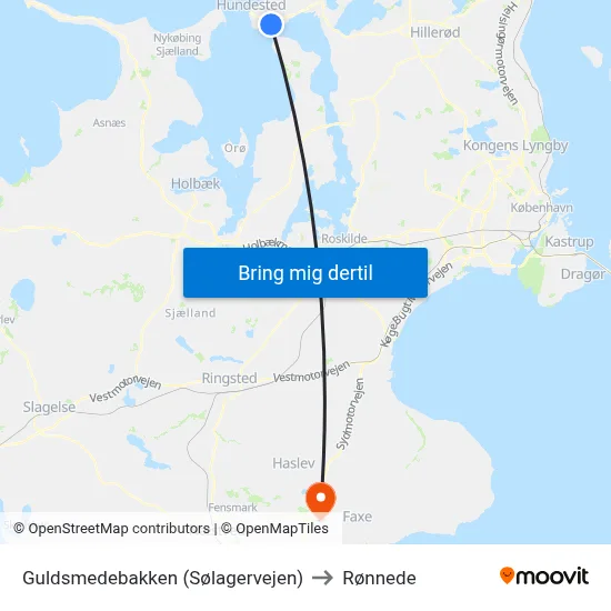 Guldsmedebakken (Sølagervejen) to Rønnede map