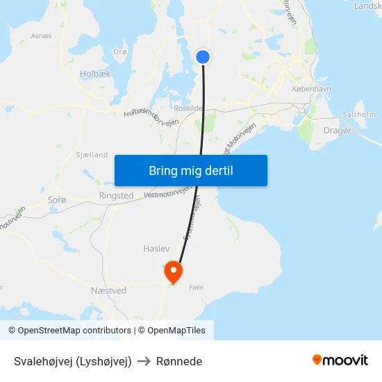 Svalehøjvej (Lyshøjvej) to Rønnede map
