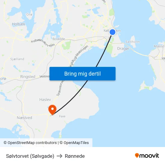 Sølvtorvet (Sølvgade) to Rønnede map