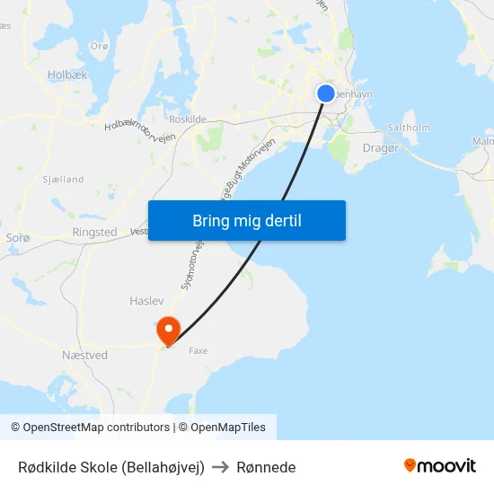 Rødkilde Skole (Bellahøjvej) to Rønnede map