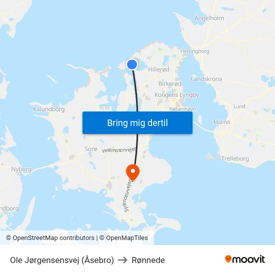Ole Jørgensensvej (Åsebro) to Rønnede map
