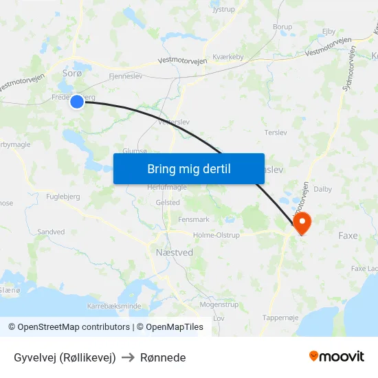 Gyvelvej (Røllikevej) to Rønnede map