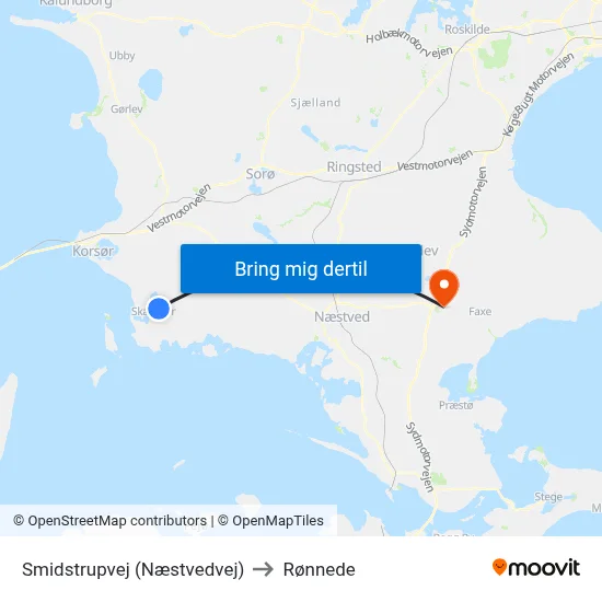 Smidstrupvej (Næstvedvej) to Rønnede map