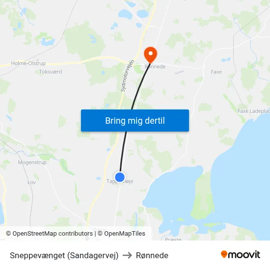 Sneppevænget (Sandagervej) to Rønnede map