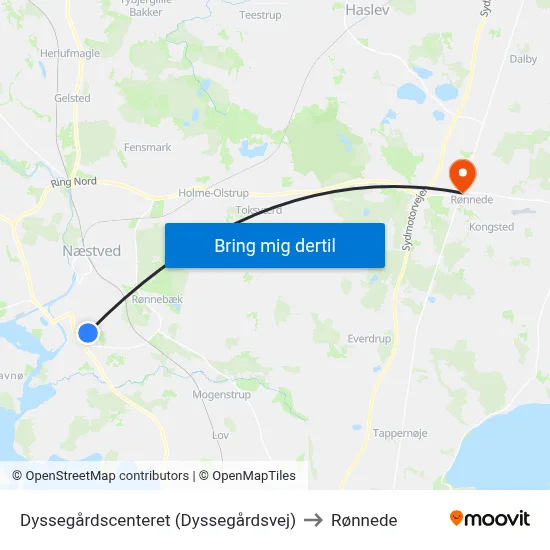 Dyssegårdscenteret (Dyssegårdsvej) to Rønnede map