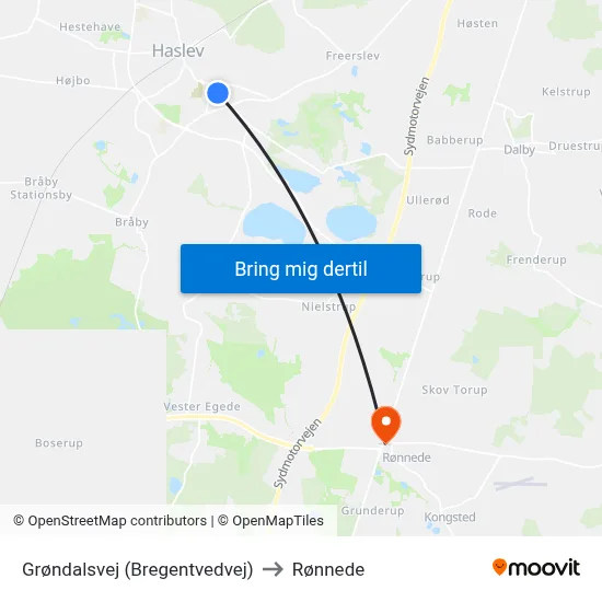 Grøndalsvej (Bregentvedvej) to Rønnede map