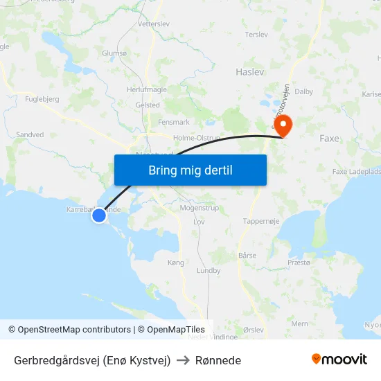 Gerbredgårdsvej (Enø Kystvej) to Rønnede map