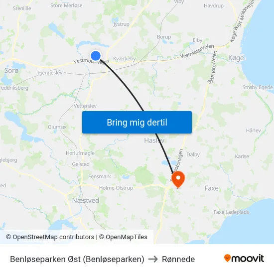 Benløseparken Øst (Benløseparken) to Rønnede map