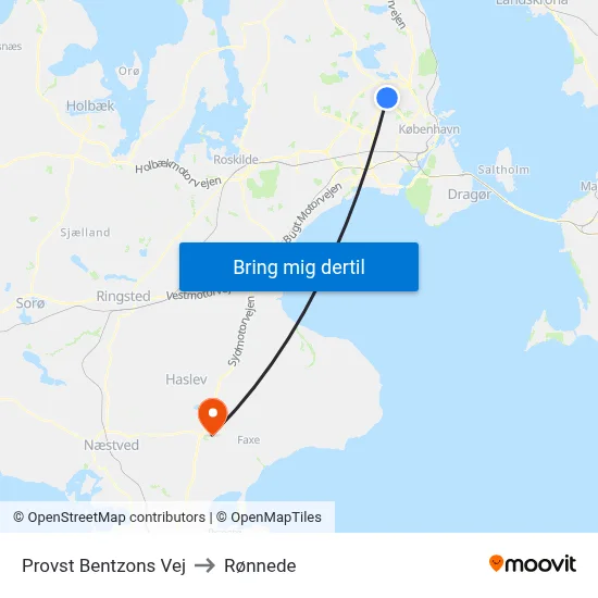 Provst Bentzons Vej to Rønnede map