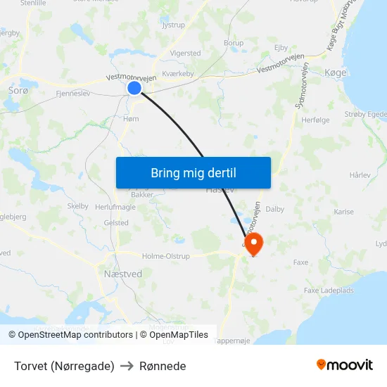 Torvet (Nørregade) to Rønnede map
