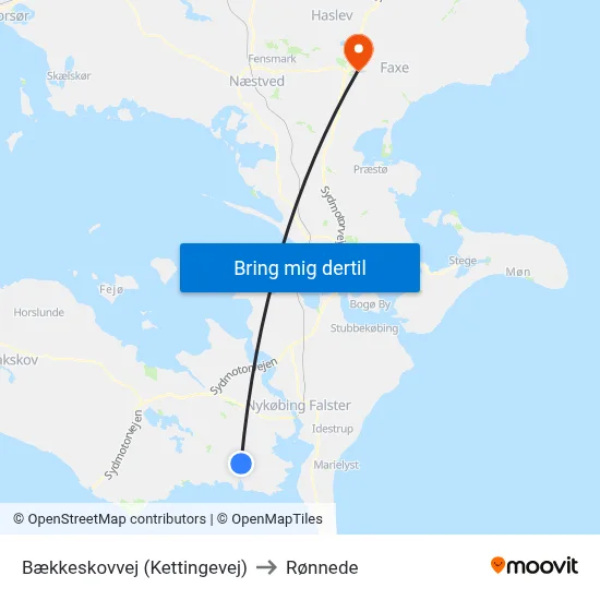 Bækkeskovvej (Kettingevej) to Rønnede map