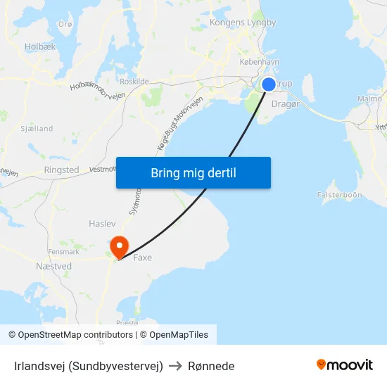 Irlandsvej (Sundbyvestervej) to Rønnede map