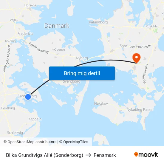 Bilka Grundtvigs Allé (Sønderborg) to Fensmark map