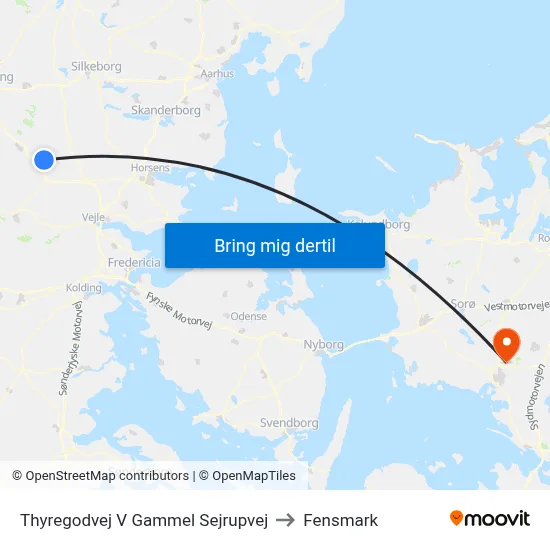 Thyregodvej V Gammel Sejrupvej to Fensmark map