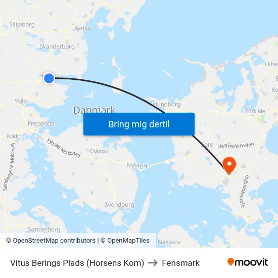 Vitus Berings Plads (Horsens Kom) to Fensmark map