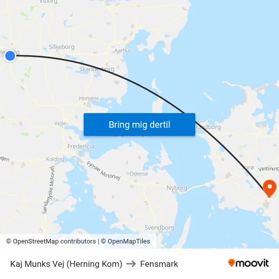 Kaj Munks Vej (Herning Kom) to Fensmark map