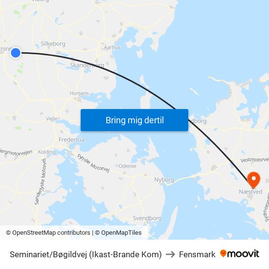 Seminariet/Bøgildvej (Ikast-Brande Kom) to Fensmark map