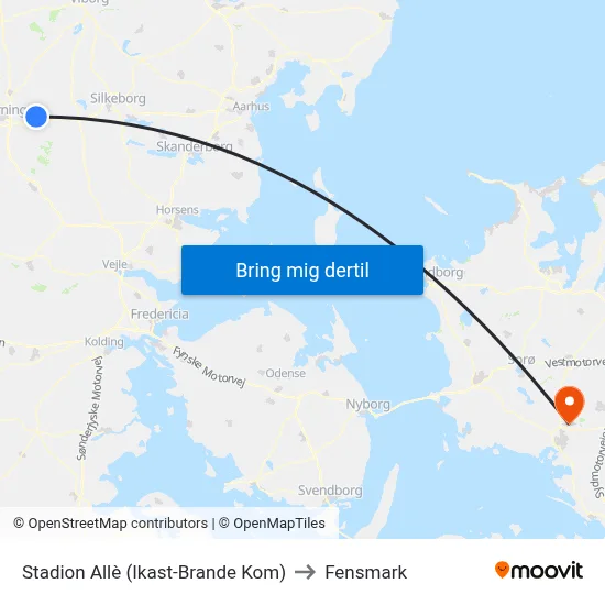 Stadion Allè (Ikast-Brande Kom) to Fensmark map