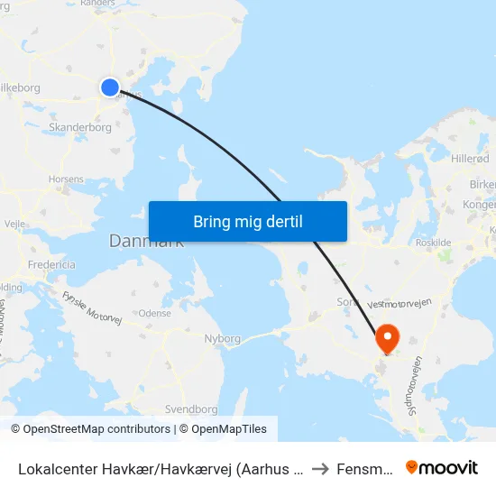 Lokalcenter Havkær/Havkærvej (Aarhus Kom) to Fensmark map