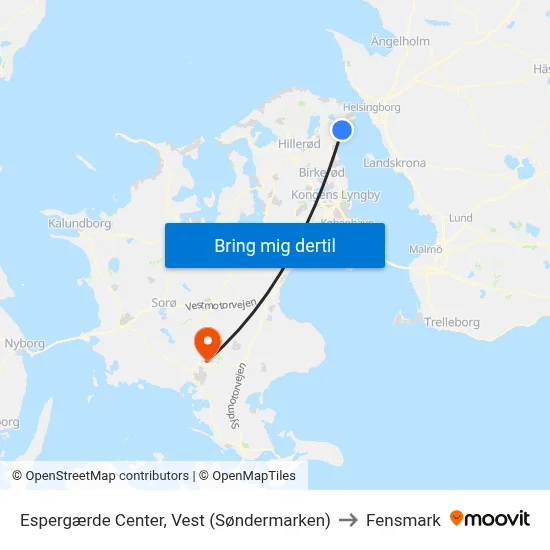 Espergærde Center, Vest (Søndermarken) to Fensmark map