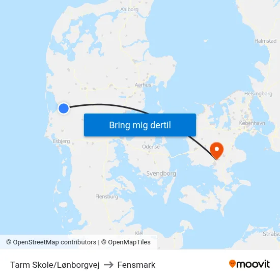 Tarm Skole/Lønborgvej to Fensmark map