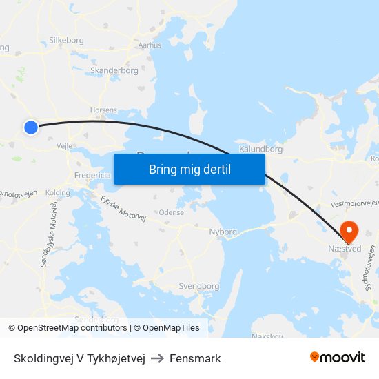 Skoldingvej V Tykhøjetvej to Fensmark map