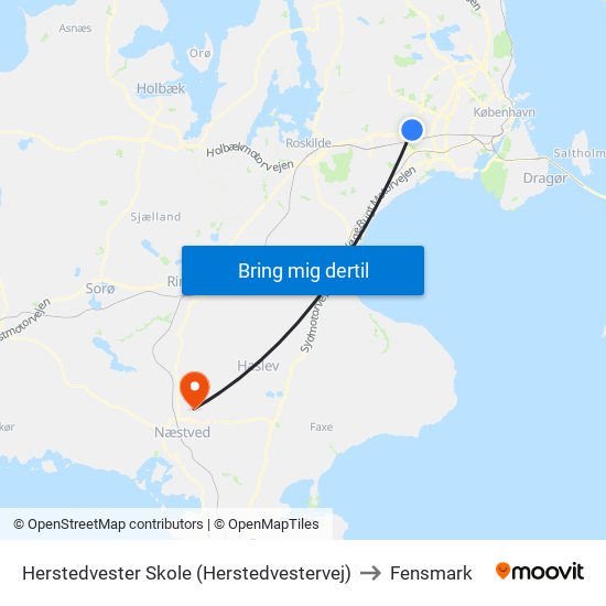 Herstedvester Skole (Herstedvestervej) to Fensmark map