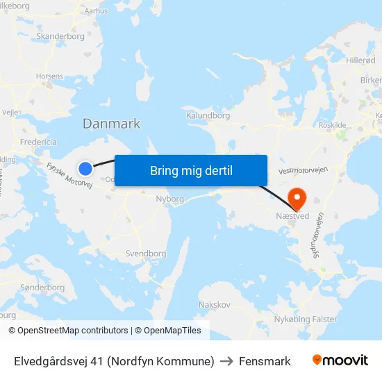 Elvedgårdsvej 41 (Nordfyn Kommune) to Fensmark map