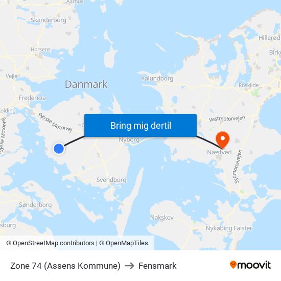 Zone 74 (Assens Kommune) to Fensmark map