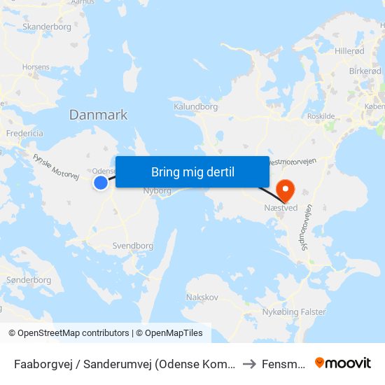 Faaborgvej / Sanderumvej (Odense Kommune) to Fensmark map