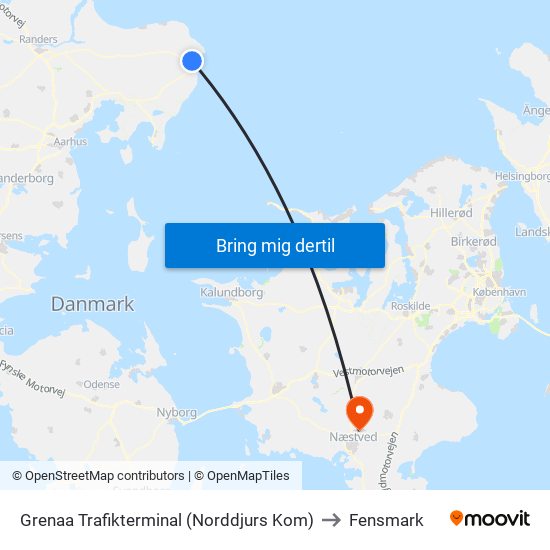 Grenaa Trafikterminal (Norddjurs Kom) to Fensmark map