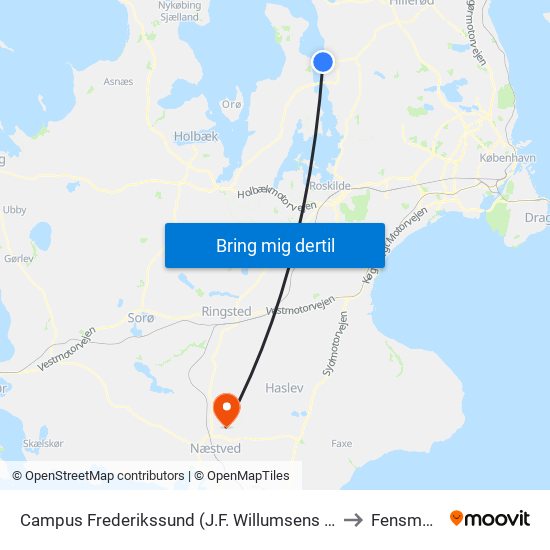 Campus Frederikssund (J.F. Willumsens Vej) to Fensmark map