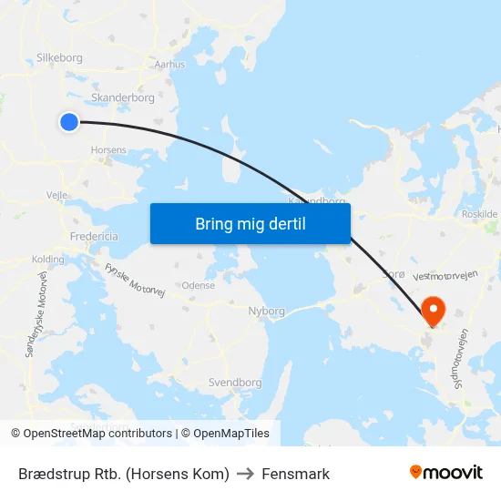 Brædstrup Rtb. (Horsens Kom) to Fensmark map