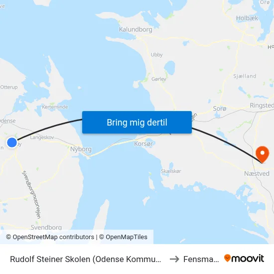 Rudolf Steiner Skolen (Odense Kommune) to Fensmark map