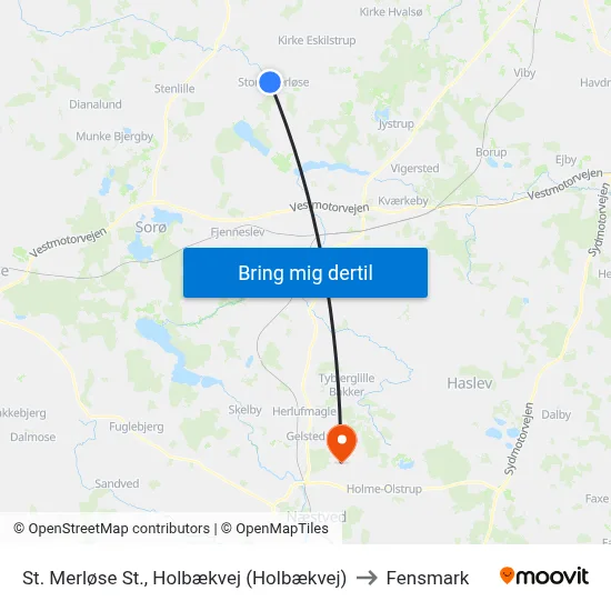 St. Merløse St., Holbækvej (Holbækvej) to Fensmark map