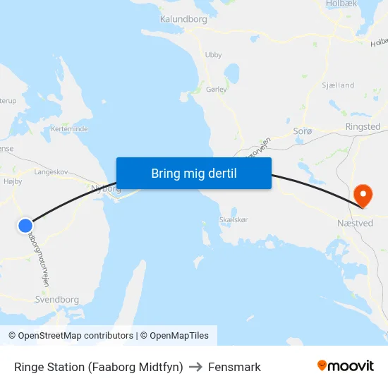 Ringe Station (Faaborg Midtfyn) to Fensmark map