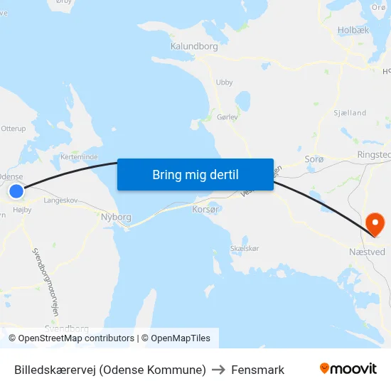 Billedskærervej (Odense Kommune) to Fensmark map
