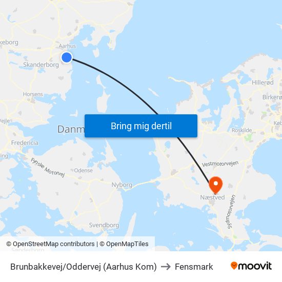 Brunbakkevej/Oddervej (Aarhus Kom) to Fensmark map