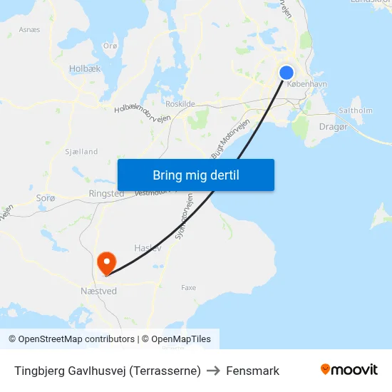 Tingbjerg Gavlhusvej (Terrasserne) to Fensmark map